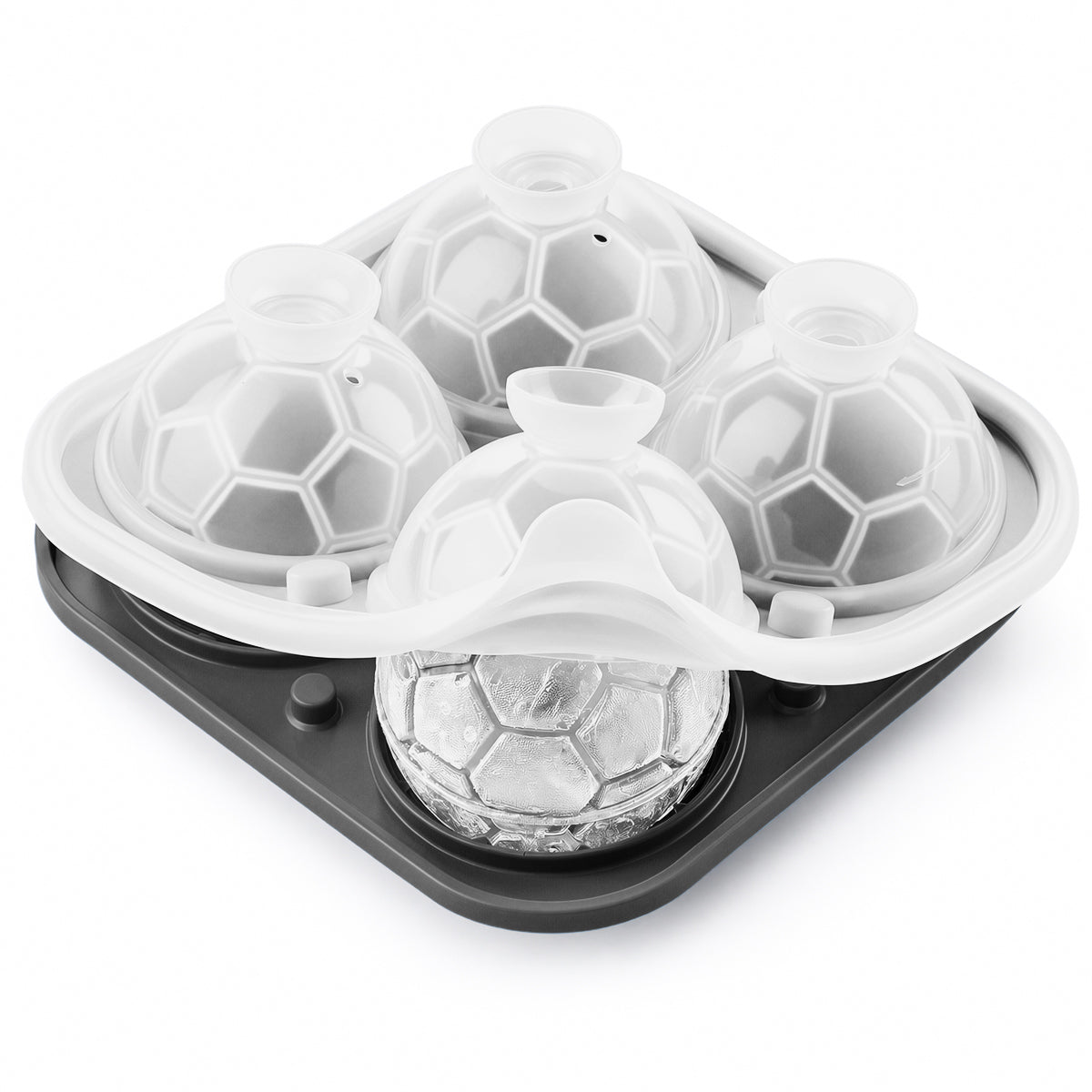Four-cavity silicone soccer ball ice mold