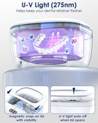 45kHz Portable Ultrasonic Retainer Cleaner – Denture, Aligner & Mouth Guard Cleaning Pod
