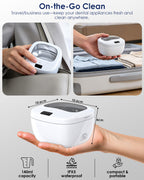 45kHz Portable Ultrasonic Retainer Cleaner – Denture, Aligner & Mouth Guard Cleaning Pod