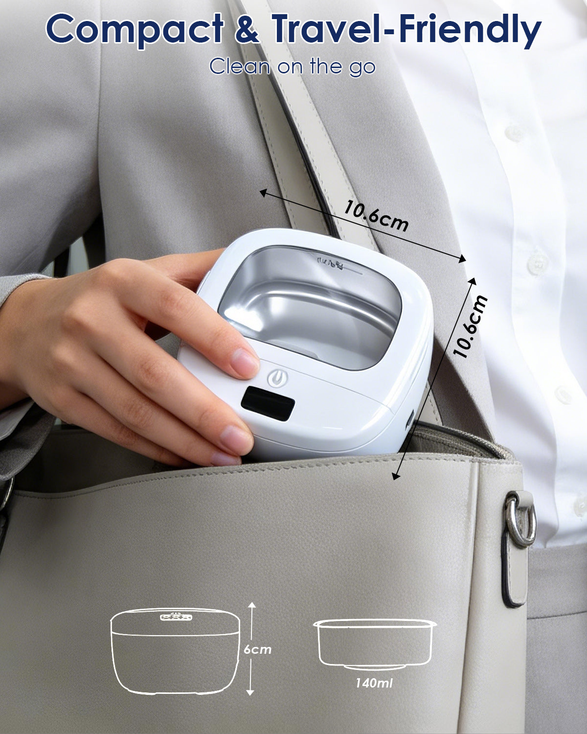 45kHz Portable Ultrasonic Retainer Cleaner – Denture, Aligner & Mouth Guard Cleaning Pod
