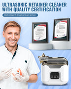 48kHz Portable Ultrasonic Cleaner for Retainers, Dentures & Jewelry
