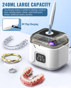48kHz Portable Ultrasonic Cleaner for Retainers, Dentures & Jewelry