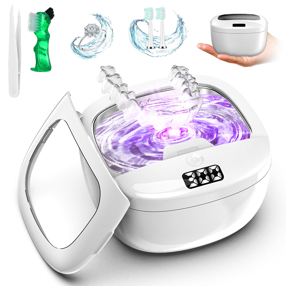 45kHz cordless ultrasonic retainer cleaner with digital display
