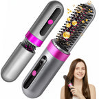 Cordless hair straightener brush for travel and touch-ups