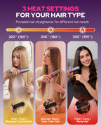 Three heat settings infographic for fine, normal and thick hair types