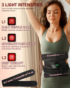 Infrared Red Light Therapy Belt with Heat & Vibration – Cordless Back Massage