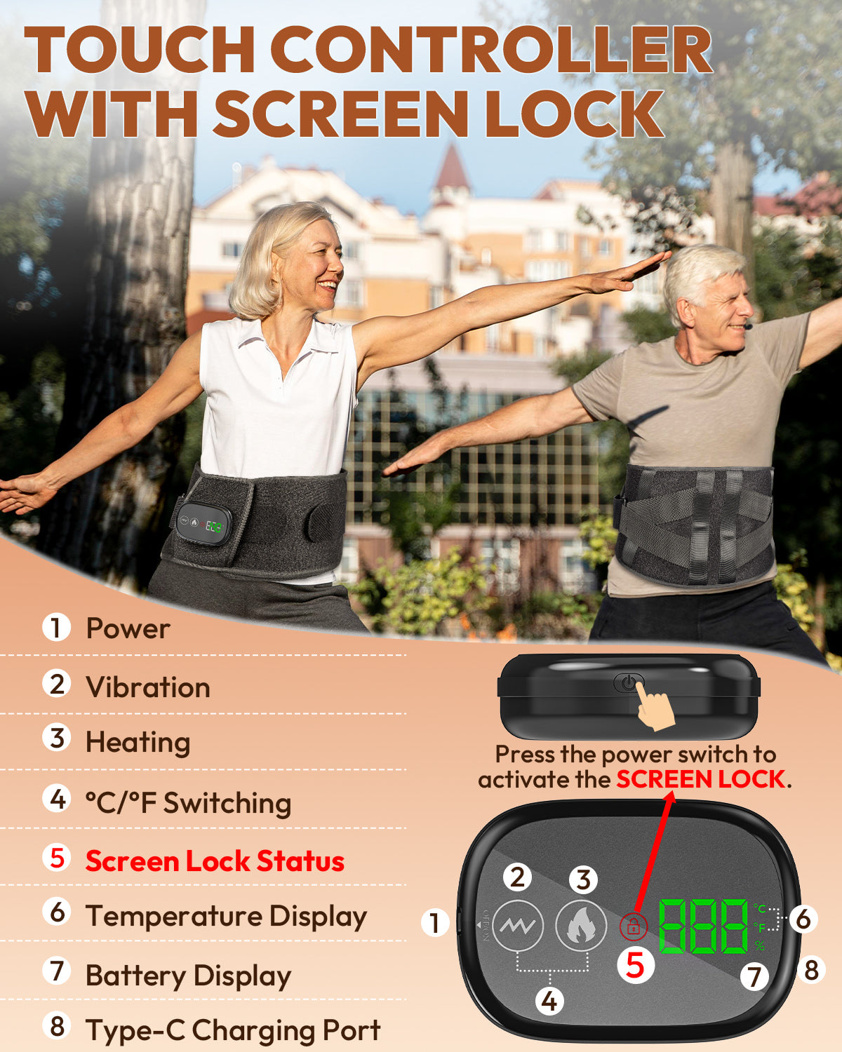 Infrared Red Light Therapy Belt with Heat & Vibration – Cordless Back & Waist Massager