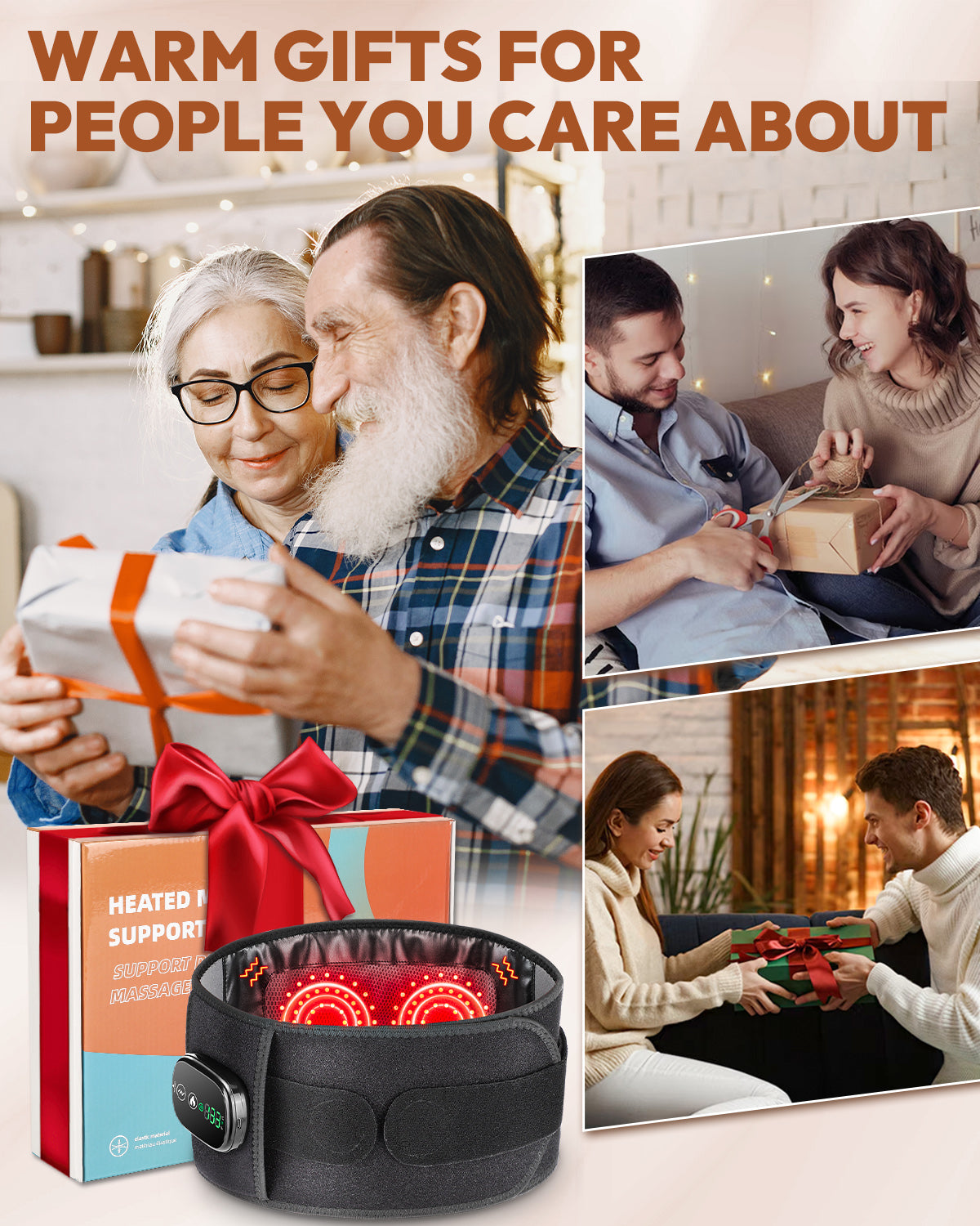 Infrared Red Light Therapy Belt with Heat & Vibration – Cordless Back & Waist Massager