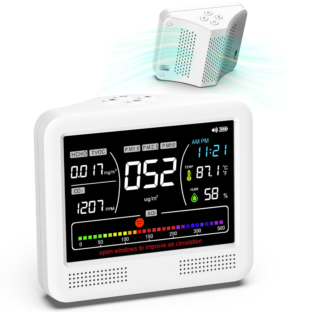 Smart Indoor Air Quality Monitor – CO₂, PM1.0 PM2.5 PM10 TVOC HCHO Air Tester