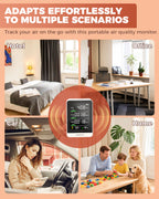 Portable 5-in-1 Indoor Air Quality Monitor for Home