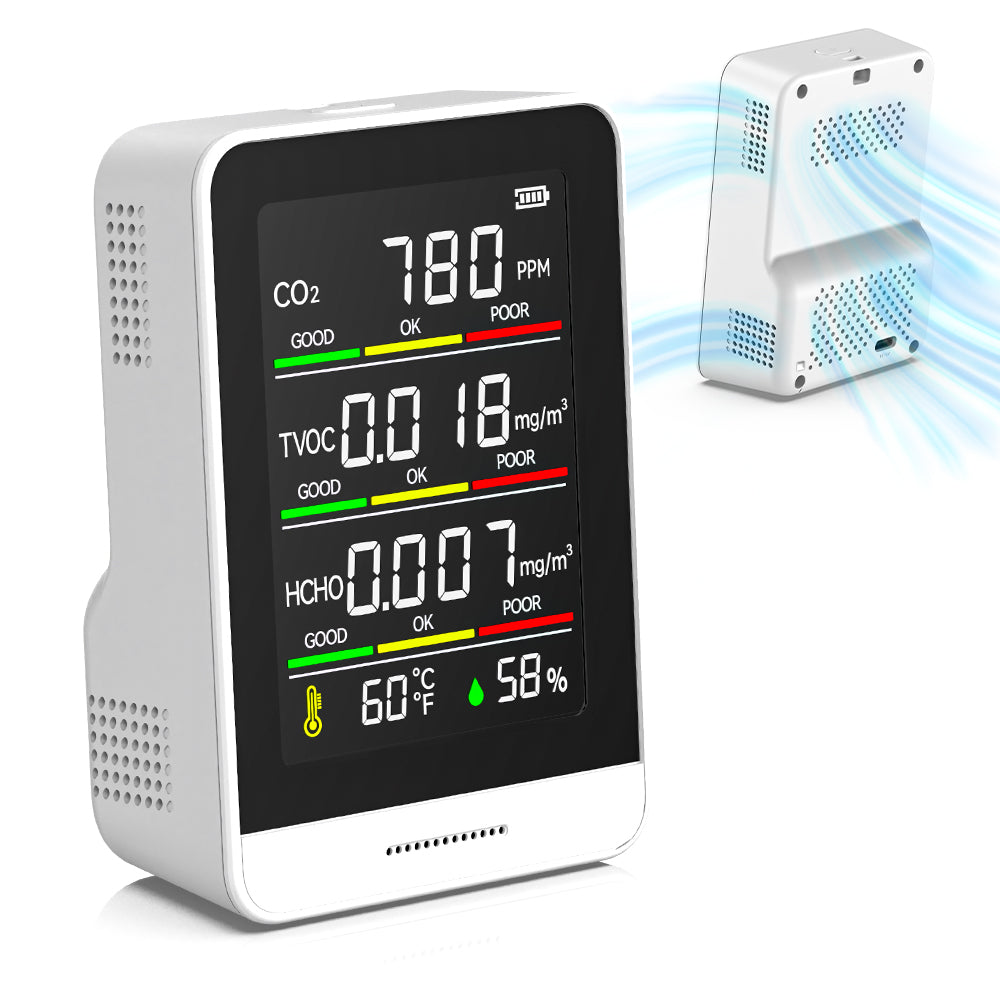 Portable 5-in-1 Indoor Air Quality Monitor for Home