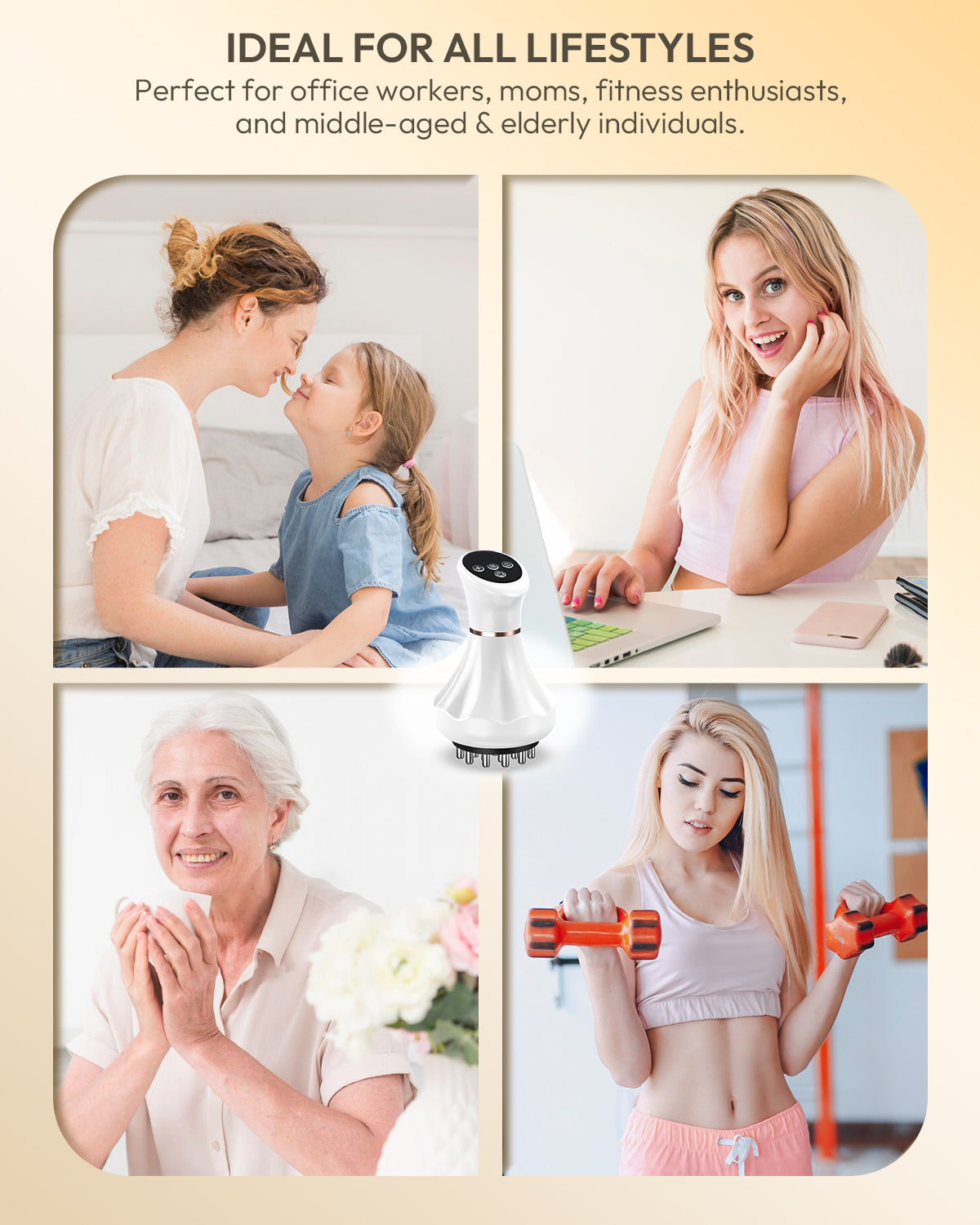 Body Sculpting Cellulite Massager with Heat, Light & Vibration – Rechargeable Lymphatic Massage Tool