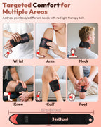660nm & 850nm Infrared Red Light Therapy Wrist Wrap with Heat & Vibration