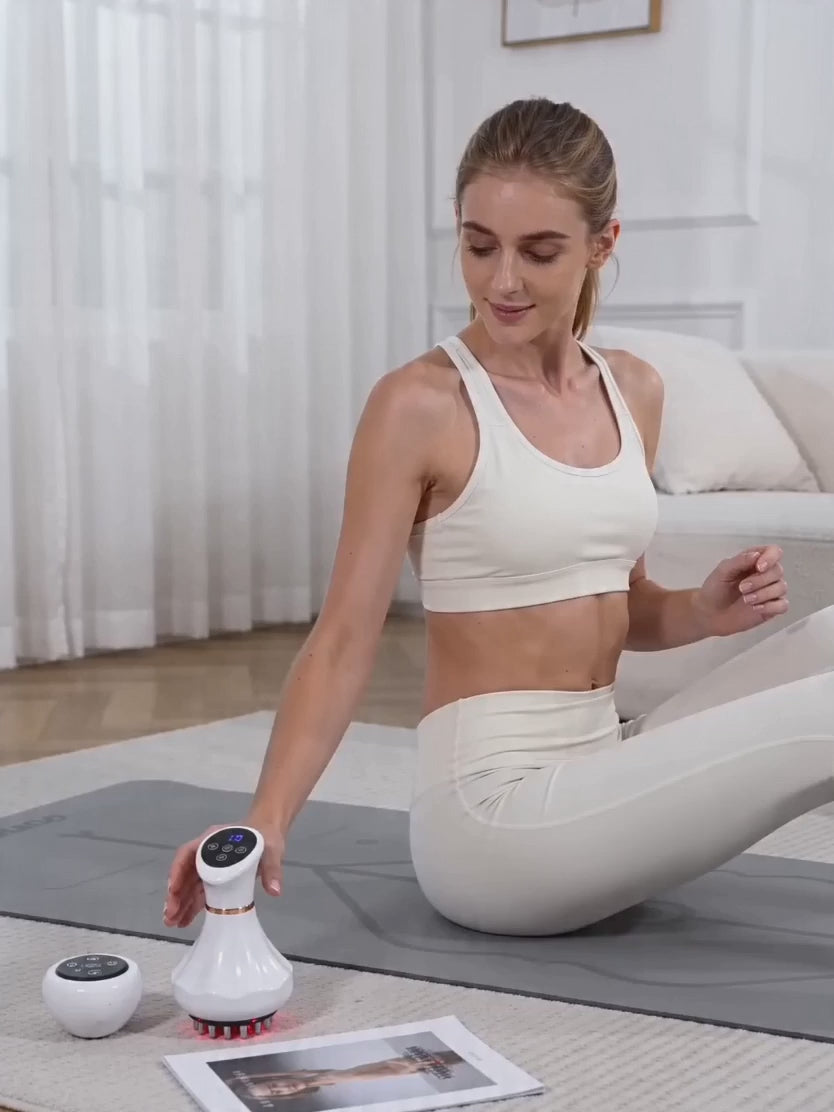 Body Sculpting Cellulite Massager with Heat, Light & Vibration – Rechargeable Lymphatic Massage Tool